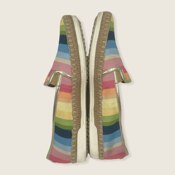 Anne Klein Flex Zamina Rainbow Striped Fabric Espadrille Loafer Flat 7.5 - Picture 5 of 8